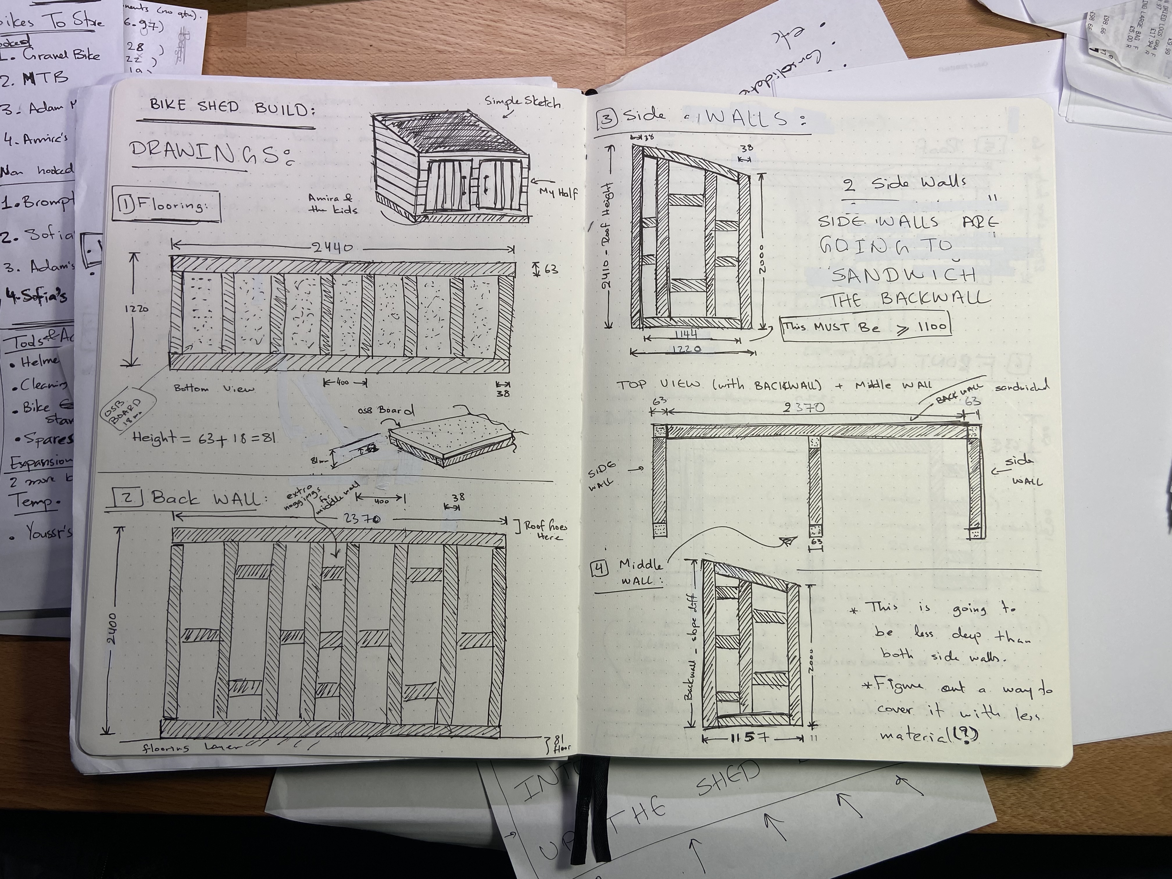 Bike Shed Hand Drawn Sketch.