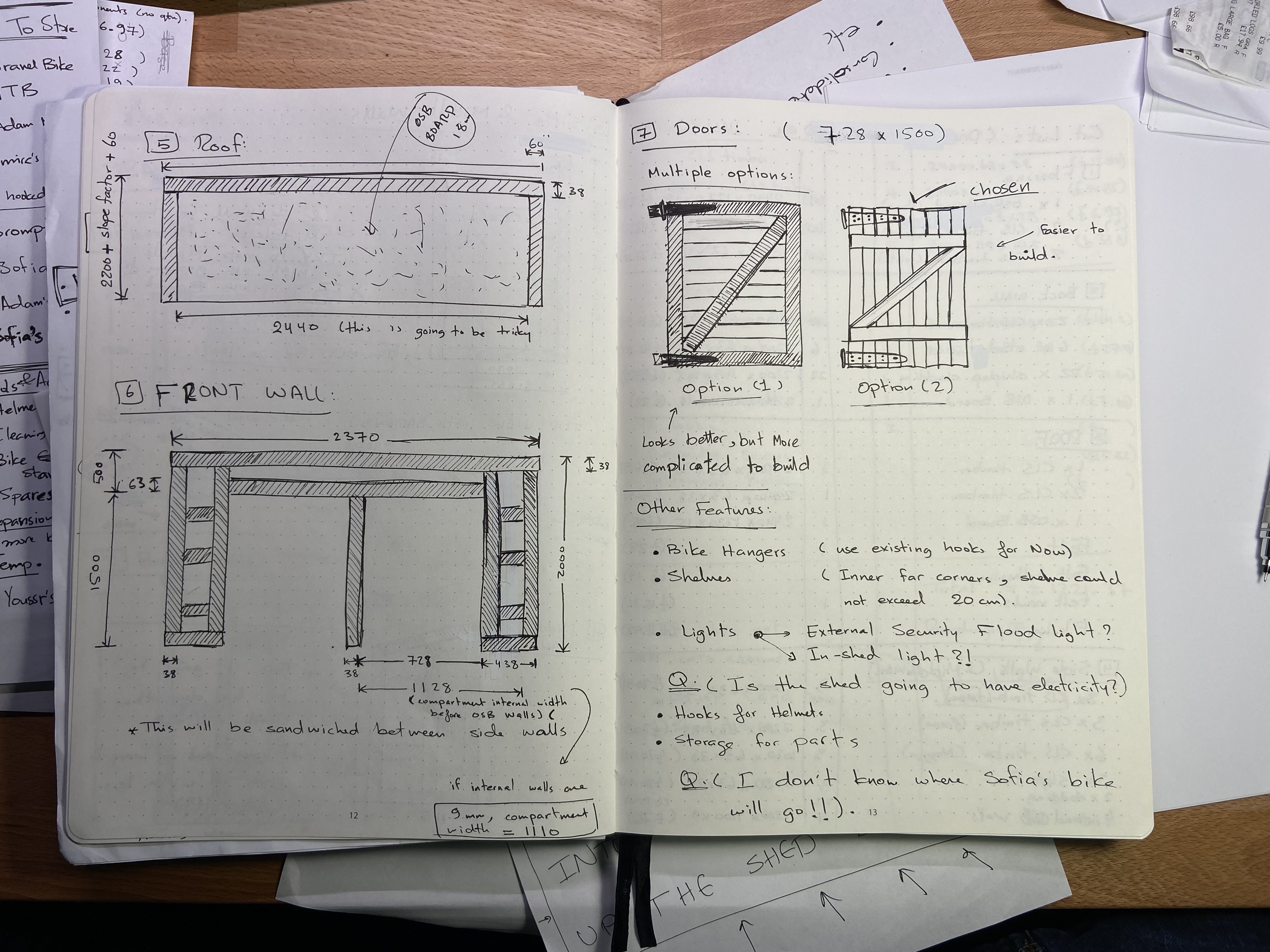 Bike Shed Hand Drawn Sketch.
